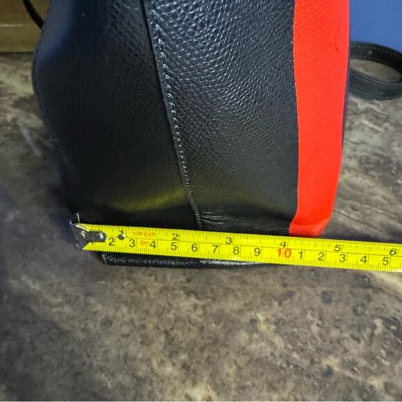 Furla Ribbon Small Bucket Bag - Nero Talco Burgundy - Picture 14 of 16